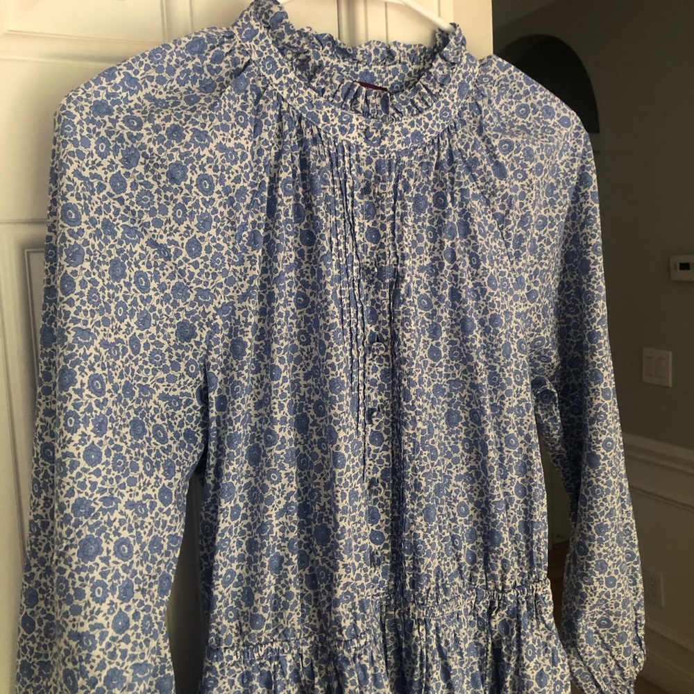 New: J Crew Ruffle-collar mini dress in Liberty® D'Anjo Coast fabric. Size Med